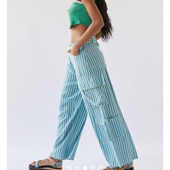 Urban Outfitters Striped Cargo Pants - Picture 2 of 10